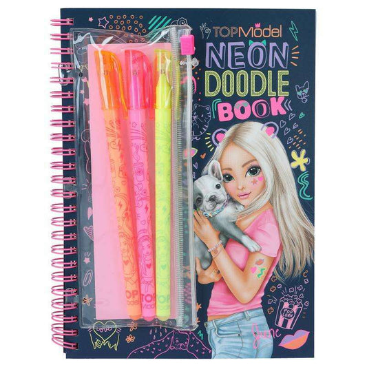 Toys N Tuck:Depesche Top Model Neon Doodle Book With Neon Pen Set,Top Model