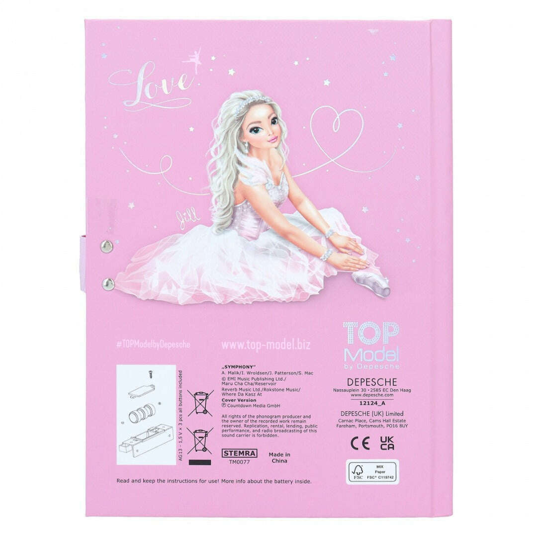 Toys N Tuck:Depesche Top Model Diary With Code And Sound - Ballet Jill,Top Model