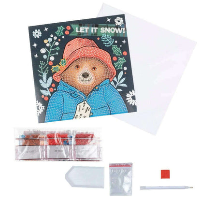Toys N Tuck:Crystal Art Paddington Card Kit - Let It Snow,Crystal Art