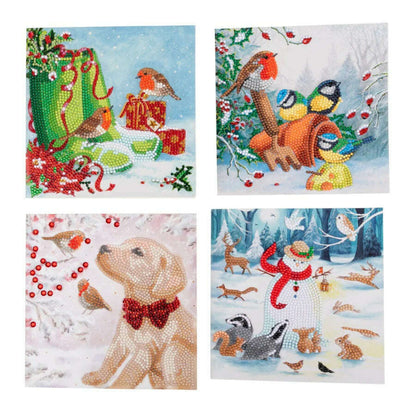 Toys N Tuck:Crystal Art Christmas Cards Kit - Best Of British Set of 8 Cards,Crystal Art
