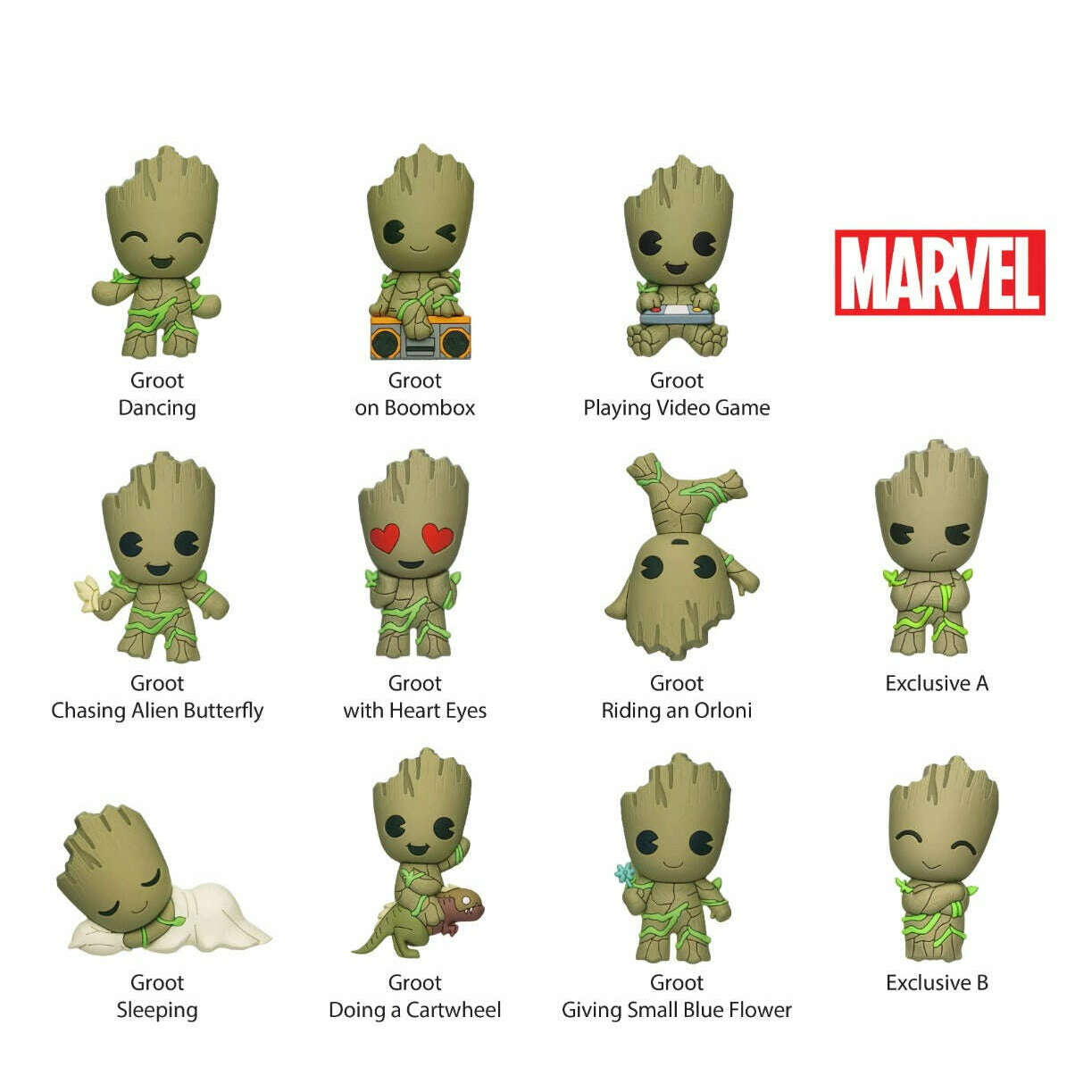 Toys N Tuck:Marvel Groot 3D Foam Bag Clip Series 1,Marvel