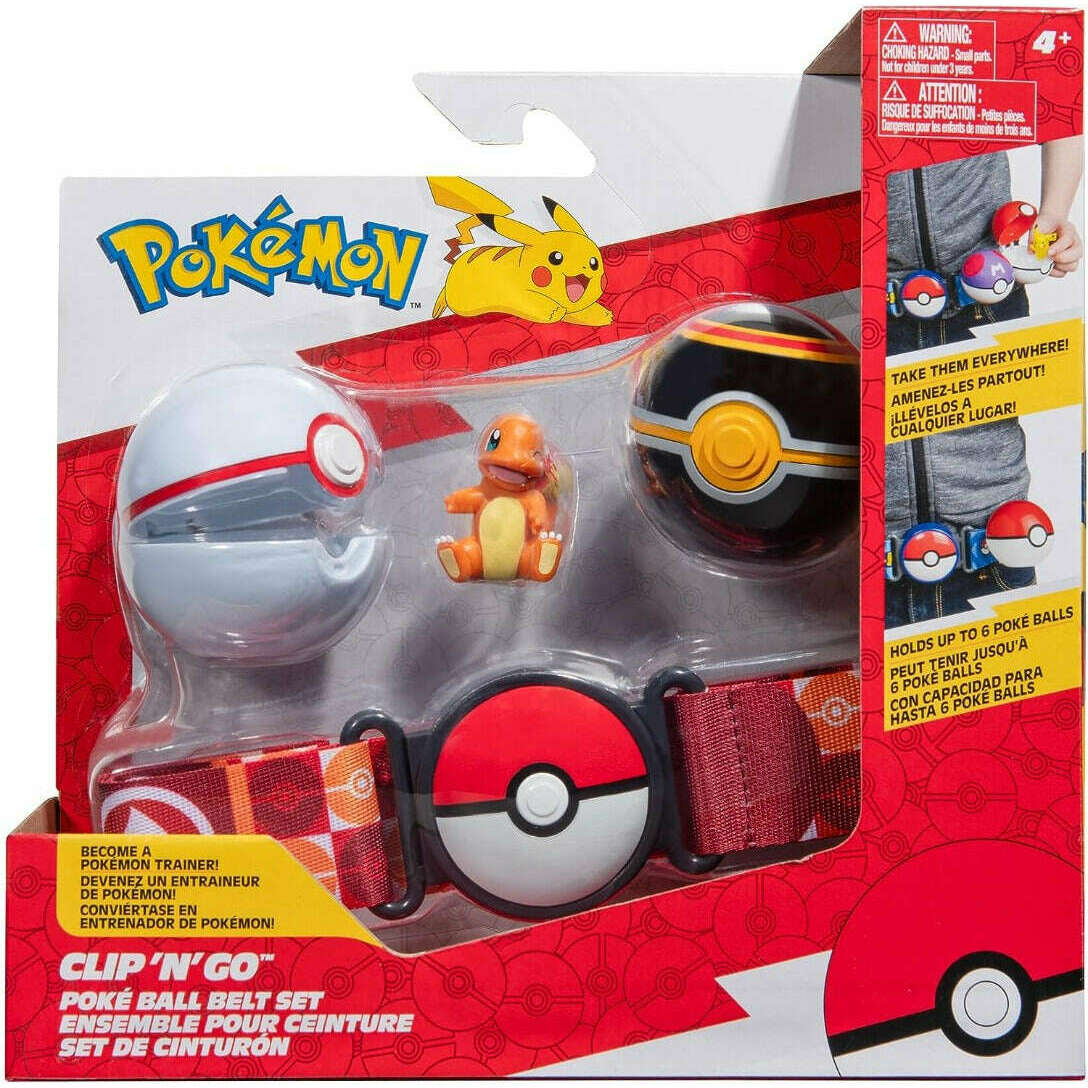Toys N Tuck:Pokemon Clip 'N' Go Poke Ball Belt Set - Charmander,Pokemon