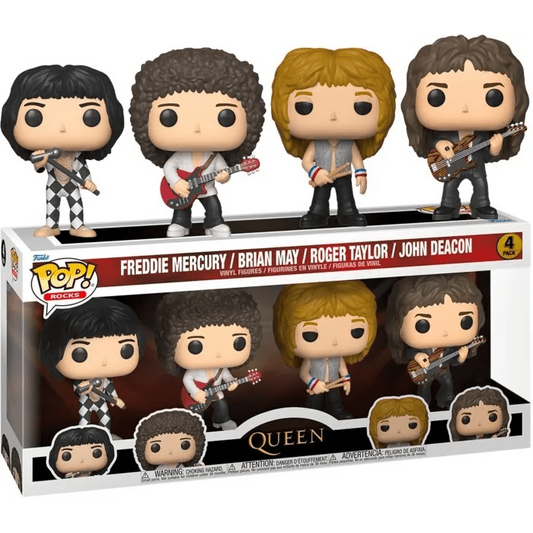 Toys N Tuck:Pop! Vinyl - Queen - Freddie Mercury,Brian May,Roger Taylor,John Deacon 4 Pack,Queen