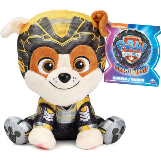 Toys N Tuck:Paw Patrol Mighty Movie 6 Inch Plush - Rubble,Paw Patrol