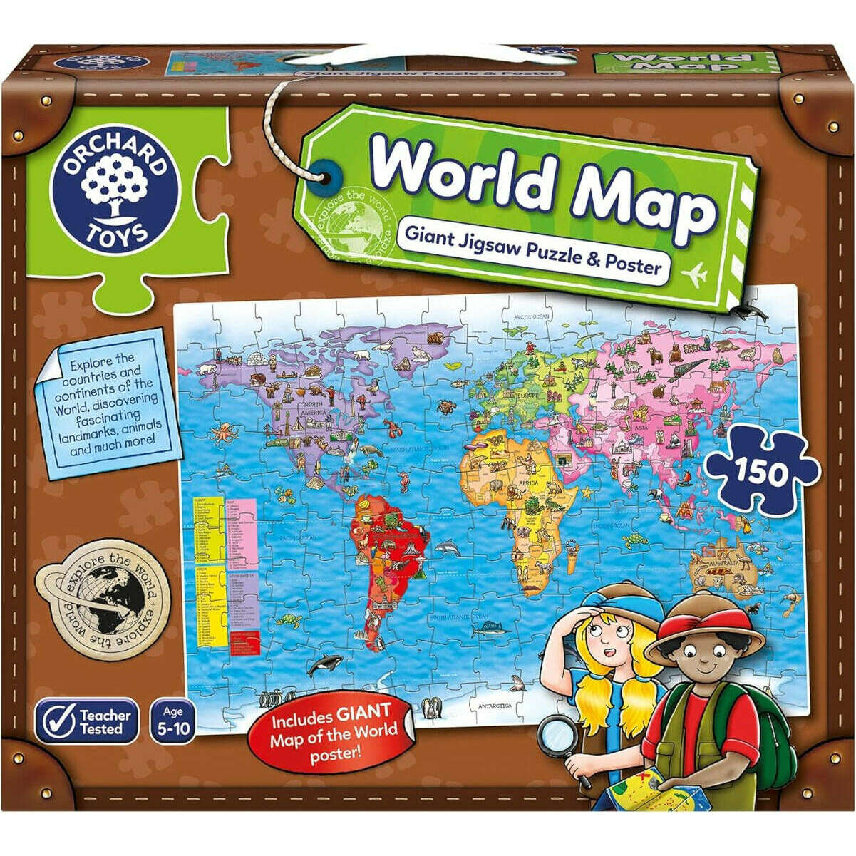 Toys N Tuck:Orchard Toys World Map Giant Jigsaw Puzzle & Poster,Orchard Toys