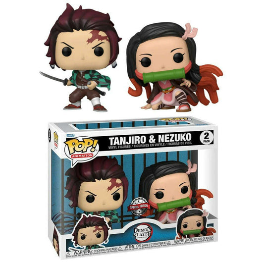 Toys N Tuck:Pop Vinyl - Demon Slayer - Tanjiro & Nezuko 2 Pack,Demon Slayer