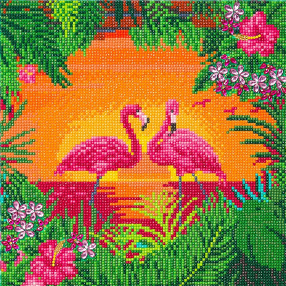 Toys N Tuck:Crystal Art Framed Canvas Kit - Fancy Flamingos,Crystal Art