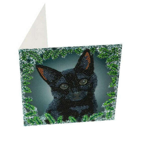 Toys N Tuck:Crystal Art Festive Card Kit - Christmas Cat,Crystal Art
