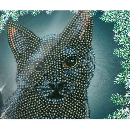Toys N Tuck:Crystal Art Festive Card Kit - Christmas Cat,Crystal Art