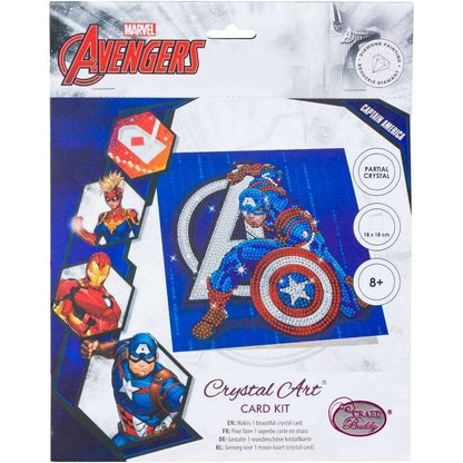Toys N Tuck:Crystal Art Marvel Card Kit - Captain America,Crystal Art