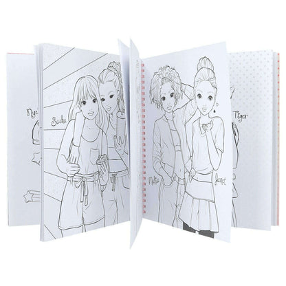 Toys N Tuck:Depesche Top Model Colouring Book Christy & Ginger,Top Model