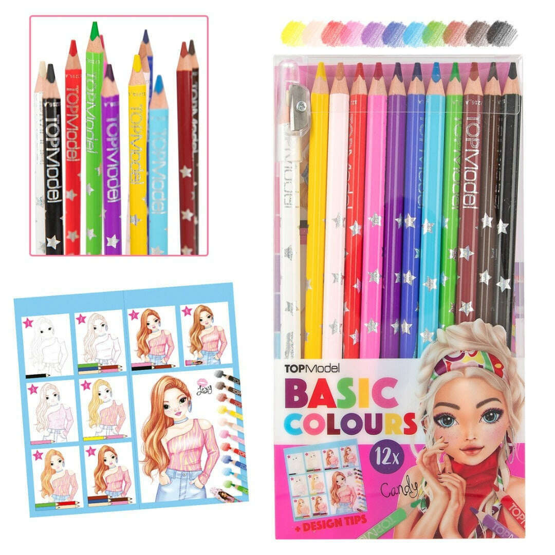 Toys N Tuck:Depesche Top Model 12 Coloured Pencil Set,Top Model