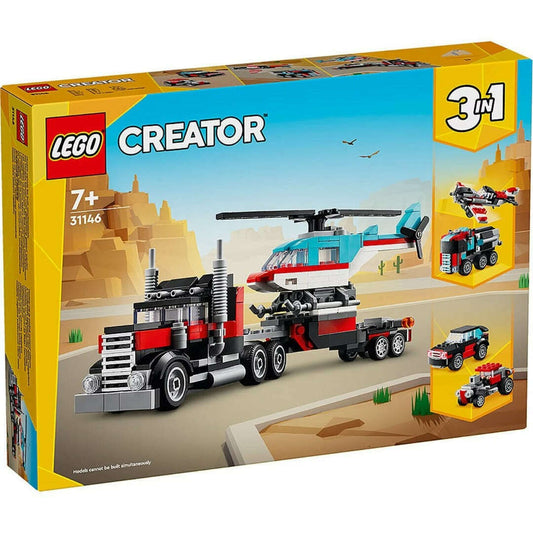 Toys N Tuck:Lego 31146 Creator Flatbed Truck with Helicopter,Lego Creator