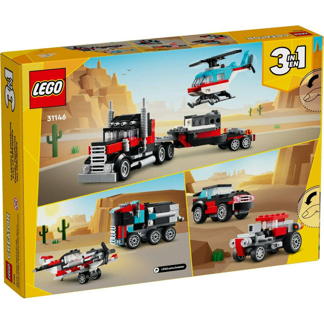 Toys N Tuck:Lego 31146 Creator Flatbed Truck with Helicopter,Lego Creator