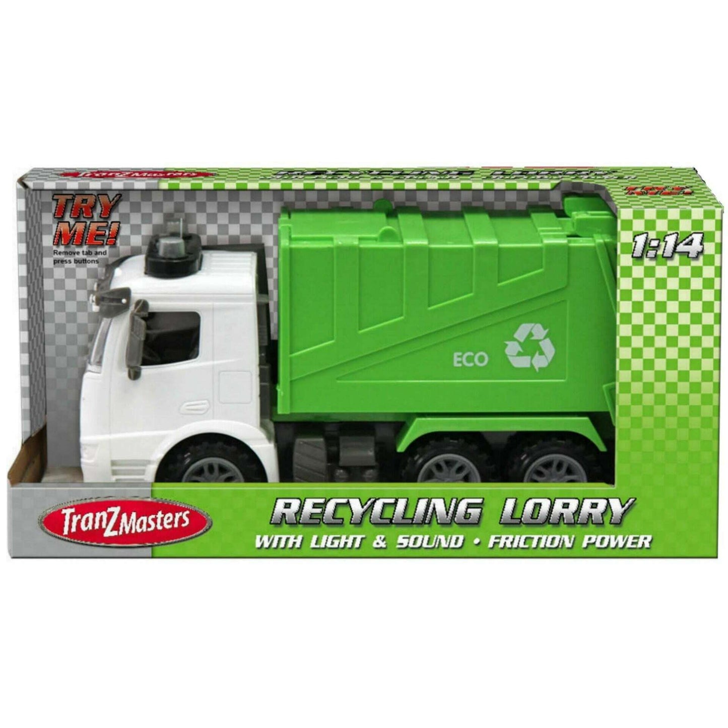 Toys N Tuck:Tranzmasters Recycling Lorry with Friction Power, Light and Sound,Tranzmasters