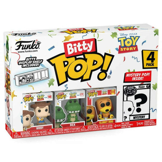 Toys N Tuck:Bitty Pop! Toy Story 4 Pack - Woody, Rex, Slinky Dog and Mystery Bitty,Disney Pixar