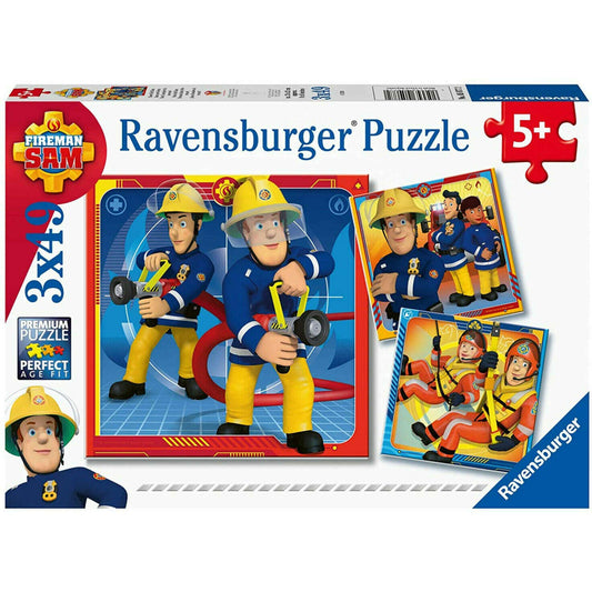 Toys N Tuck:Ravensburger 3 x 49pc Puzzles Fireman Sam,Fireman Sam