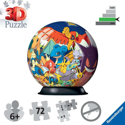 Toys N Tuck:Ravensburger 3D 72pc Puzzle Ball Pokemon,Pokemon