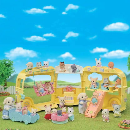 Toys N Tuck:Sylvanian Families Rainbow Fun Nursery Bus,Sylvanian Families