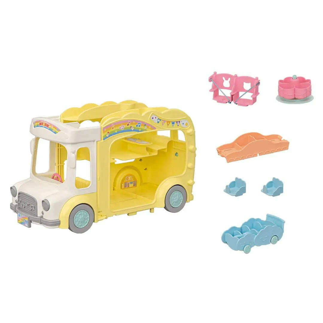 Toys N Tuck:Sylvanian Families Rainbow Fun Nursery Bus,Sylvanian Families