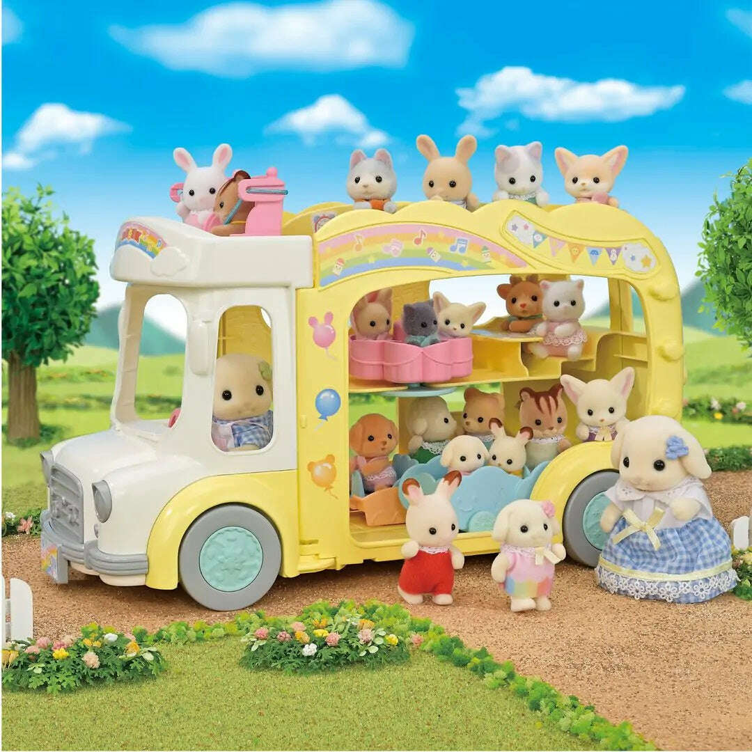 Toys N Tuck:Sylvanian Families Rainbow Fun Nursery Bus,Sylvanian Families