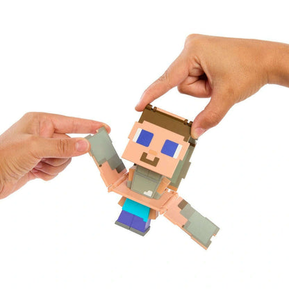 Toys N Tuck:Minecraft Flippin' Figs 2 in 1 - Steve and Steve in Iron Armor,Minecraft