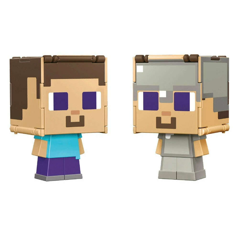 Minecraft Flippin' Figs 2 in 1 - Steve and Steve in Iron Armor