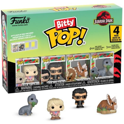 Bitty Pop! Jurassic Park 4 Pack - Ellie Sattler, Ian Malcolm, Triceratops, Brachiosaurus
