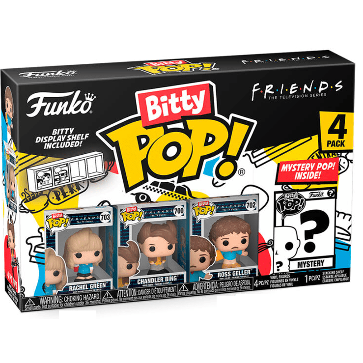 Toys N Tuck:Bitty Pop! Friends 4 Pack - Rachel Green, Chandler Bing, Ross Geller and Mystery Bitty,Friends