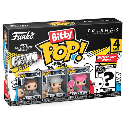 Toys N Tuck:Bitty Pop! Friends 4 Pack - Monica Geller, Ross Geller, Chandler Bing and Mystery Bitty,Friends
