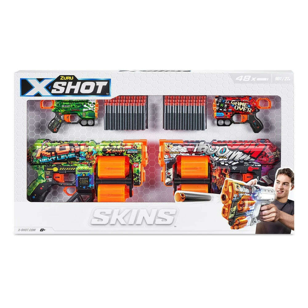 Toys N Tuck:X Shot Skins Battle Pack - 4 Blasters with 48 Darts,X Shot