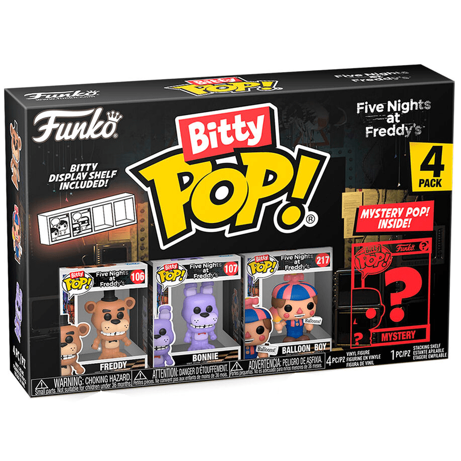 Toys N Tuck:Bitty Pop! FNAF 4 Pack - Freddy , Bonnie, Balloon Boy and Mystery Bitty,Five Nights At Freddy's