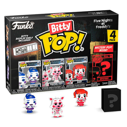 Toys N Tuck:Bitty Pop! FNAF 4 Pack - Ballora, Funtime Foxy, Baby and Mystery Bitty,Five Nights At Freddy's