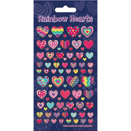 Toys N Tuck:Sparkle Sticker Pack - Rainbow Hearts,Paper Projects