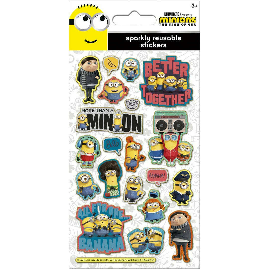 Toys N Tuck:Sparkly Character Sticker Pack - Minions,Paper Projects