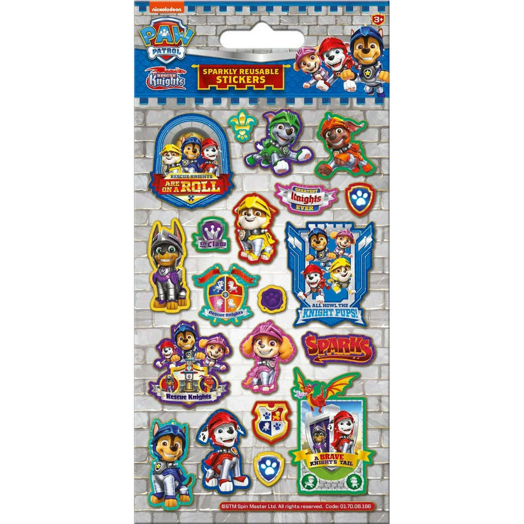 Toys N Tuck:Sparkly Character Sticker Pack - Paw Patrol Rescue Knights,Paper Projects