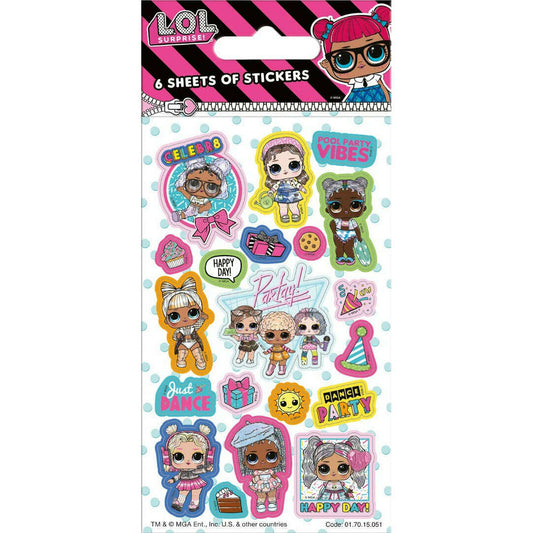 Toys N Tuck:6 Sheet Sticker Pack - LOL Surprise,Paper Projects