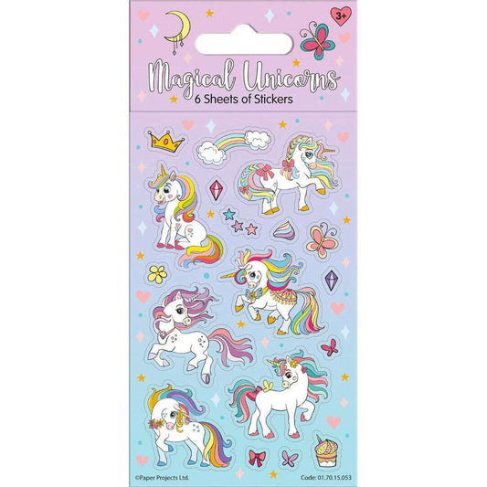 Toys N Tuck:6 Sheet Sticker Pack - Magical Unicorns,Paper Projects