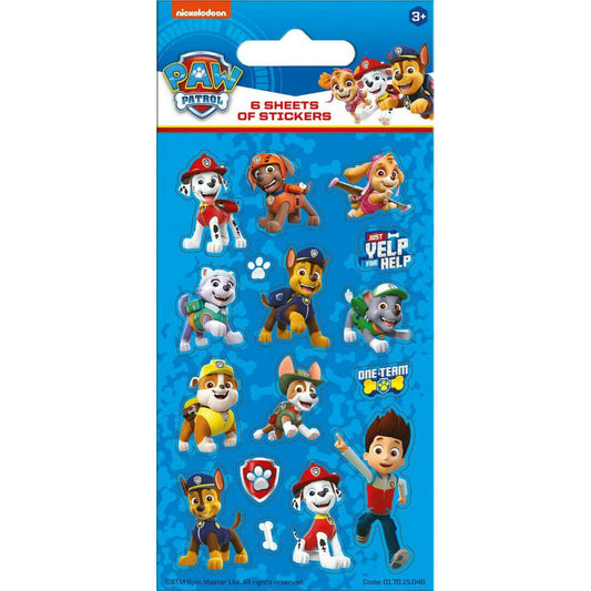 Toys N Tuck:6 Sheet Sticker Pack - Paw Patrol Blue,Paper Projects