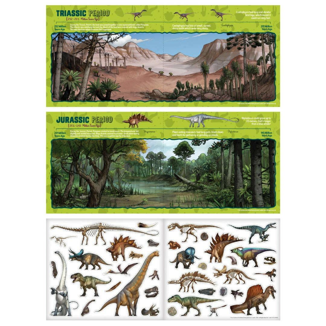 Toys N Tuck:Sticker Scenes Pack - Natural History Museum Dinosaur,Paper Projects