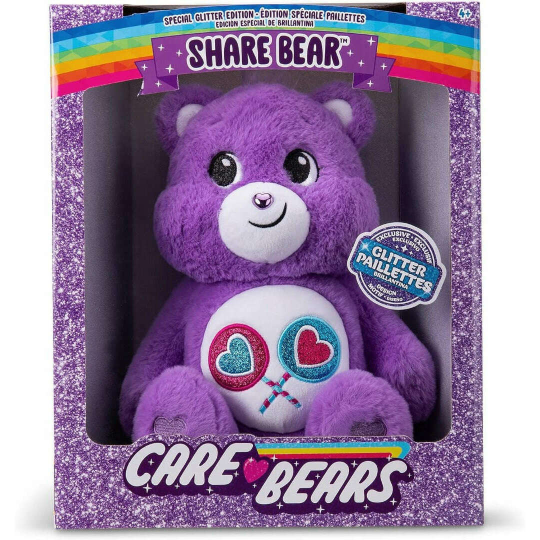 Toys N Tuck:Care Bears Glitter Paillettes - 14'' Share Bear,Care Bears