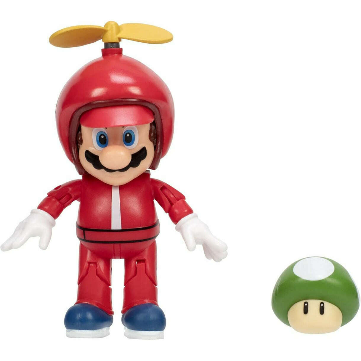 Toys N Tuck:Super Mario 4 Inch Figures - Propeller Mario With 1-Up Mushroom,Super Mario