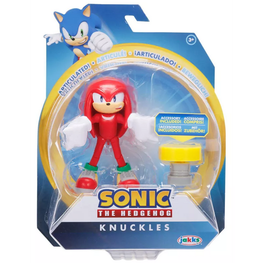Toys N Tuck:Sonic The Hedgehog 4 Inch Figure - Knuckles With Spring,Sonic The Hedgehog