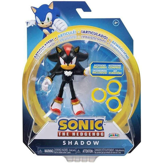 Toys N Tuck:Sonic The Hedgehog 4 Inch Figure - Shadow With Rings,Sonic The Hedgehog