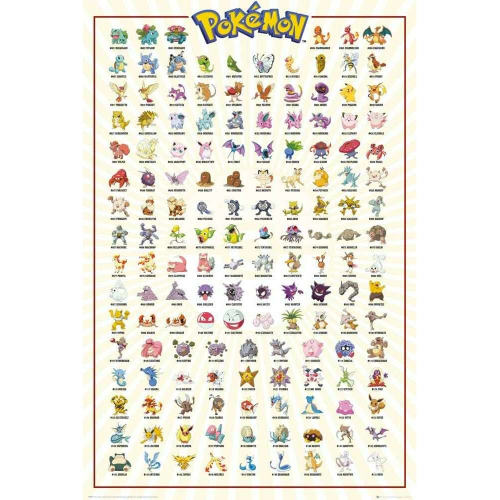 Toys N Tuck:Pokemon - Maxi Poster - Kanto 151,Pokemon