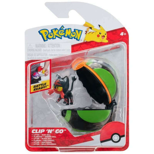 Toys N Tuck:Pokemon Clip 'N' Go - Litten and Dusk Ball,Pokemon