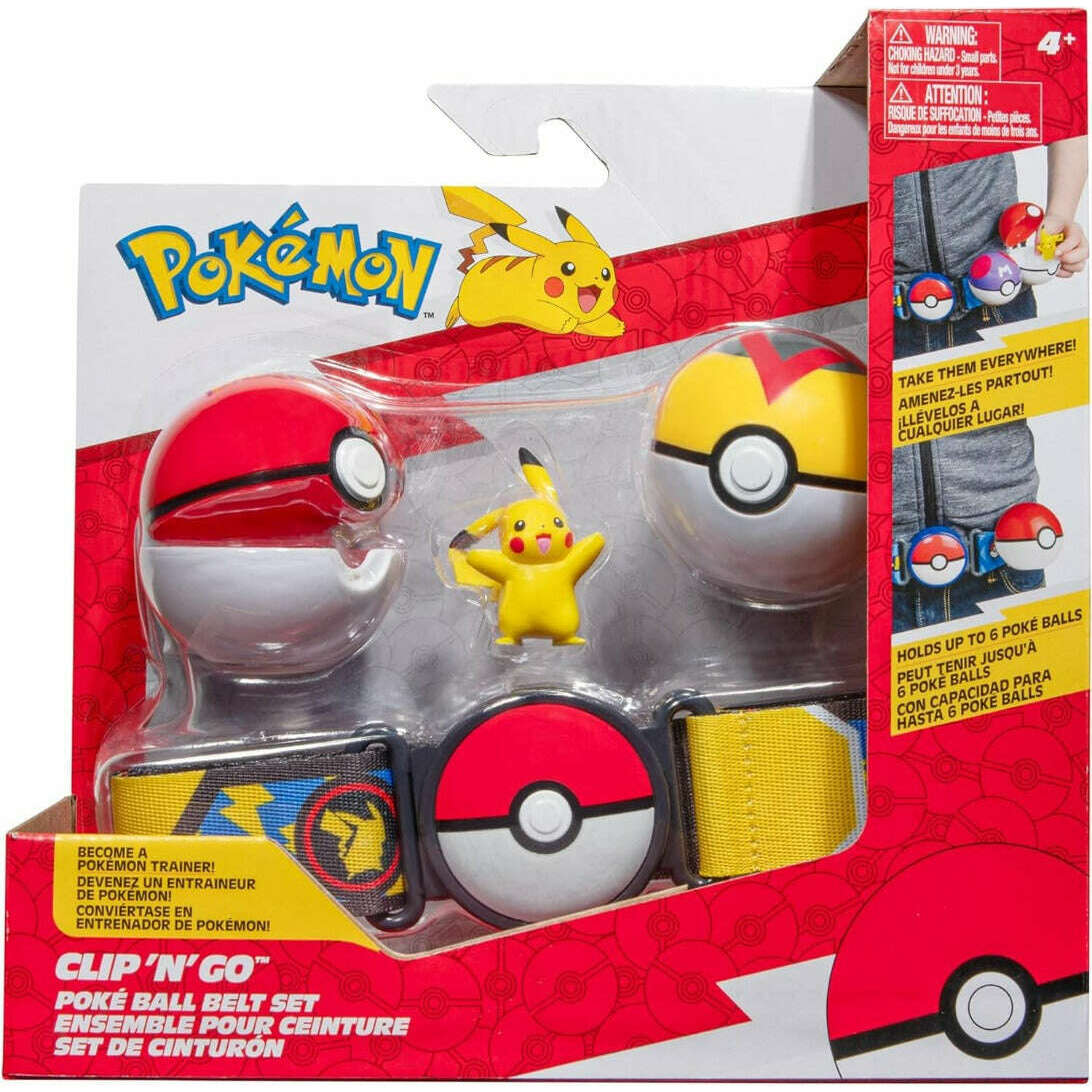 Toys N Tuck:Pokemon Clip 'N' Go Poke Ball Belt Set - Pickachu,Pokemon