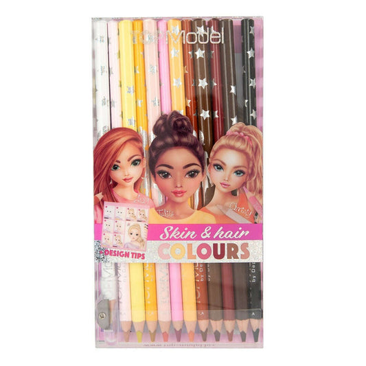 Toys N Tuck:Depesche Top Model 12 Skin and Hair Colouring Pencils,Top Model