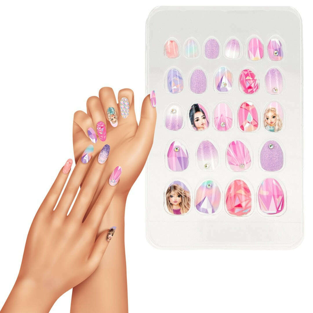 Multiple Almond-shaped Pointy Artificial Nails, False Nails For Women &  Girls, Medium & Long Length, Variety Of Colorful Line And Heart Design, Press  On Nails | SHEIN