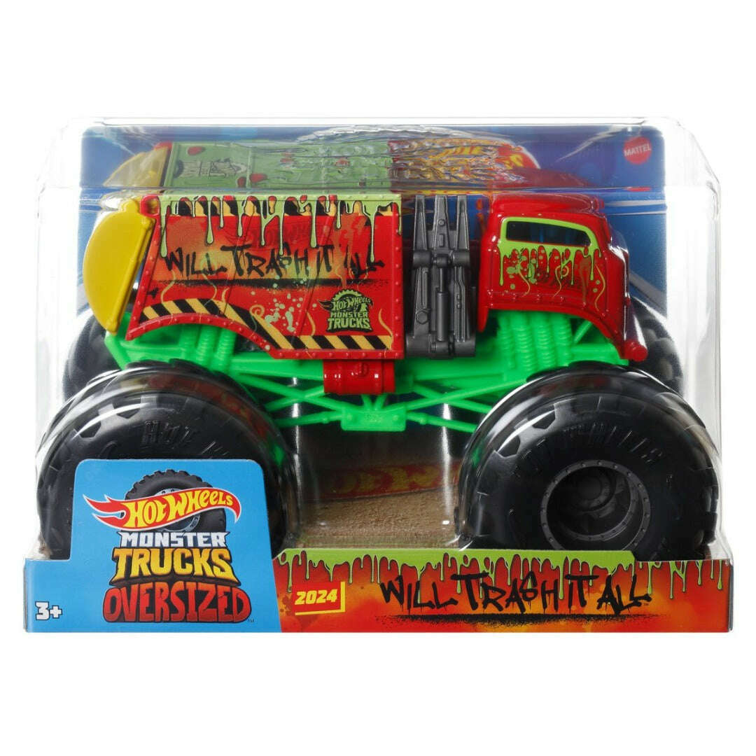 Toys N Tuck:Hot Wheels Monster Trucks Oversized - Will Trash It All,Hot Wheels
